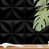 50 Placas Pvc 3d Revestimento de Parede Decorativa Petalas Alto Relevo Preto Quarto Sala Cozinha 25c - 2