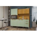 Ver imagem 4 de Kit Cozinha 10 Portas 2 Gavetas - Jean-cinamomo/verde Menta - Chf Móveis