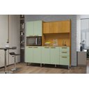 Ver imagem 1 de Kit Cozinha 10 Portas 2 Gavetas - Jean-cinamomo/verde Menta - Chf Móveis