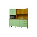 Ver imagem 3 de Kit Cozinha 10 Portas 2 Gavetas - Jean-cinamomo/verde Menta - Chf Móveis