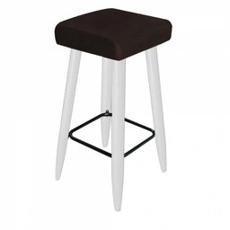 Kit 06 Banqueta Alta Quadrado Luma Branco Marrom - 2