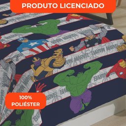 Jogo de Cama Infantil Lepper Vingadores Solteiro 3 Peças Microfibra Azul - 7