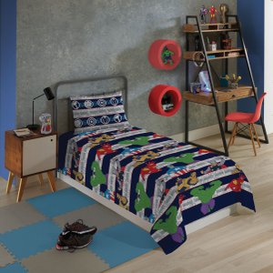 Jogo de Cama Lençol Elastico Solteiro Avengers 3 Pecas Menino Lepper