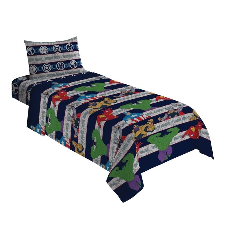Jogo de Cama Infantil Lepper Vingadores Solteiro 3 Peças Microfibra Azul Jogo de Cama Infantil Lepper Vingadores Solteiro 3 Peças Microfibra Azul