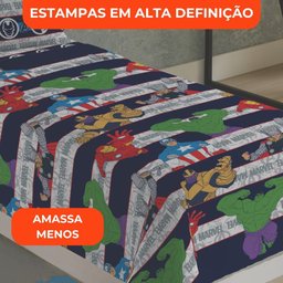 Jogo de Cama Infantil Lepper Vingadores Solteiro 3 Peças Microfibra Azul - 5