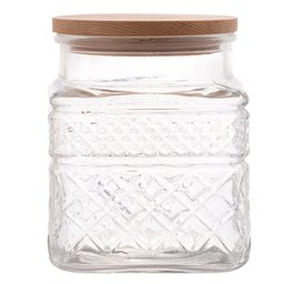 Porta Mantimentos de Vidro com Tampa em Madeira 1,2l - Wolff - 3