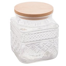 Porta Mantimentos de Vidro com Tampa em Madeira 1,2l - Wolff - 2