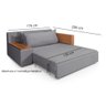 Sofá Cama Panamá Compose Linho Grafite com Baú Império Estofados - 2