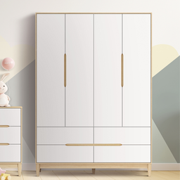 Guarda Roupa Infantil para Quarto Infantil Quater Linha Tomi Branco com Carvalho - 1
