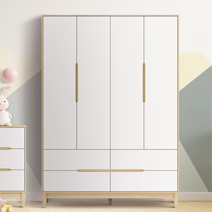 Guarda Roupa Infantil para Quarto Infantil Quater Linha Tomi Branco com Carvalho