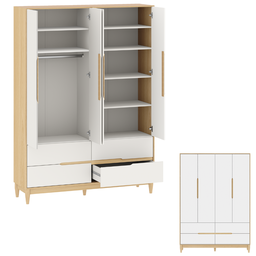 Guarda Roupa Infantil para Quarto Infantil Quater Linha Tomi Branco com Carvalho - 4