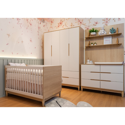 Guarda Roupa Infantil para Quarto Infantil Quater Linha Tomi Branco com Carvalho - 5