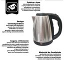 Ver imagem 2 de Chaleira Jarra Eletrica Desligamento Automático 1,8 Litros 220v Inox Ch03 1150w