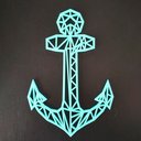 Ver imagem 3 de Quadro / Quadrinho Âncora 28cm - Marinheiro, Decoração:Azul Tiffany