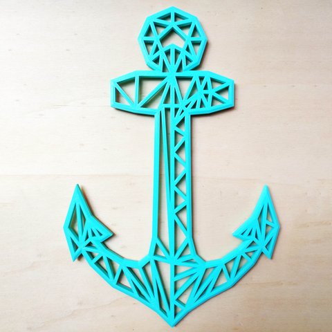 Quadro / Quadrinho Âncora 28cm - Marinheiro, Decoração:Azul Tiffany