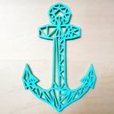 Ver imagem 1 de Quadro / Quadrinho Âncora 28cm - Marinheiro, Decoração:Azul Tiffany