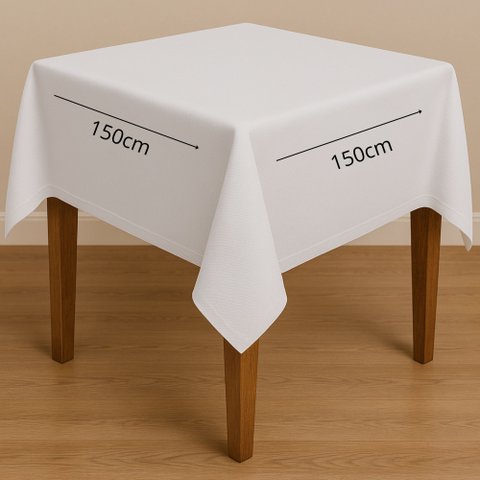 Toalha de Mesa Pendure Quadrada 1,50x1,50 Oxford Branco 4 Lugares