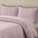 Ver imagem 3 de Kit Cobre Leito Colcha Casa Scarpa Maison King C/ Babado Percal 300 Fios 3 Peças - Roxo Malva