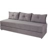 Sofanete Sofá de 3 lugares Sofá Cama de Casal Bicama em Suede Cinza - 1