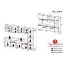 Ver imagem 5 de Armário de Cozinha Compacta 302cm com Leds Veneza Up Multimóveis V2014 Preto/Branco
