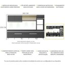 Ver imagem 4 de Armário de Cozinha Compacta 302cm com Leds Veneza Up Multimóveis V2014 Preto/Branco