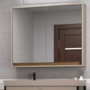 Ver imagem 1 de Armário de Banheiro 80cm 2 Portas com Espelho Ref 810 London Marrom/Gianduia/Itapuã