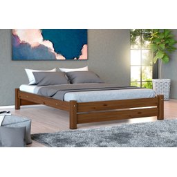 Cama de Casal Queen Madeira Maciça cor Imbuia - 1