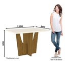 Ver imagem 2 de Mesa de Jantar Vértice 120 Cm Canto Reto com Vidro Nature Off White – Henn