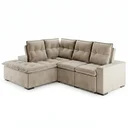 Ver imagem 2 de Sofá de Canto 5 Lugares Stela 280cm Suede Bege