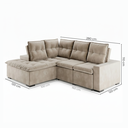 Ver imagem 3 de Sofá de Canto 5 Lugares Stela 280cm Suede Bege