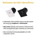 Ver imagem 5 de Kit 13 Embutido Led 3w Balizador Parede Quadrado Bco Quente - Preto - Preto