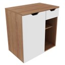 Ver imagem 3 de Gabinete Suspenso Para Cuba De Banheiro BN3605 Amendoa Branco Tecno Mobili