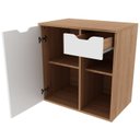 Ver imagem 4 de Gabinete Suspenso Para Cuba De Banheiro BN3605 Amendoa Branco Tecno Mobili