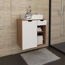 Ver imagem 7 de Gabinete Suspenso Para Cuba De Banheiro BN3605 Amendoa Branco Tecno Mobili