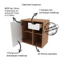 Ver imagem 6 de Gabinete Suspenso Para Cuba De Banheiro BN3605 Amendoa Branco Tecno Mobili