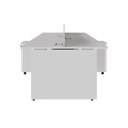 Ver imagem 2 de Plataforma de Trabalho para Escritório Linha Corporativa Alto Padrão 6 Gavetas MDP 300cm Cinza F5
