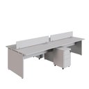 Ver imagem 4 de Plataforma de Trabalho para Escritório Linha Corporativa Alto Padrão 6 Gavetas MDP 300cm Cinza F5