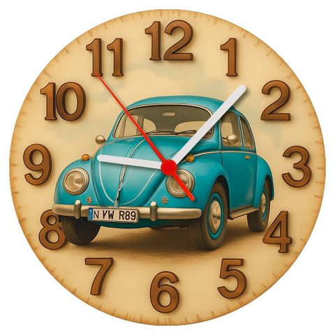 Relógio de Parede - Fusca -efeito 3d -25x25x2cm