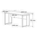 Ver imagem 4 de Mesa Escrivaninha Retangular Office 150cm Pé Quadro Nogal-preto