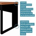 Ver imagem 5 de Mesa Escrivaninha Retangular Office 150cm Pé Quadro Nogal-preto