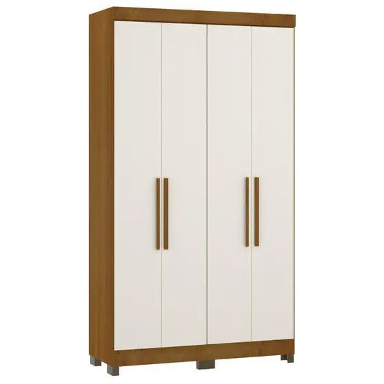 Guarda Roupa Casal Genova 4 Portas Freijo/Areia - Luciane Móveis