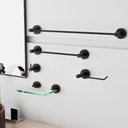 Ver imagem 2 de Kit de Acessórios para Banheiro 5 Peças Grego Metal Suporte Redondo Preto Fosco Athenas