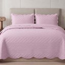 Ver imagem 2 de Kit Cobre Leito Mosaico King Percal 300 Fios Colcha Matelassê Alto Relevo 3 Peças Lavanda