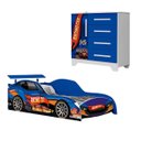 Ver imagem 1 de Conjunto Quarto Infantil Carro Meninos Cama Colchão Cômoda:azul