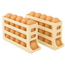 Ver imagem 1 de Porta Ovos Organizador Geladeira Dispenser Kit 2 Unidades Bege