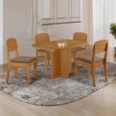 Ver imagem 1 de Conjunto Mesa de Jantar 120cm com 4 Cadeiras 100% MDF Multimóveis Crrft-CON042 Madeirado/Cappuccino