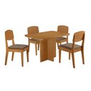 Ver imagem 2 de Conjunto Mesa de Jantar 120cm com 4 Cadeiras 100% MDF Multimóveis Crrft-CON042 Madeirado/Cappuccino