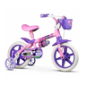 Bicicleta Infantil com Rodinhas Aro 12 Selim Pu Cat Rosa Nathor - 1