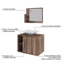 Ver imagem 4 de Conjunto Balcão C-cuba L38 e Espelheira Soft 600 Carvalho Dark C-preto Ônix Nogal