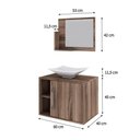 Ver imagem 5 de Conjunto Balcão C-cuba L38 e Espelheira Soft 600 Carvalho Dark C-preto Ônix Nogal